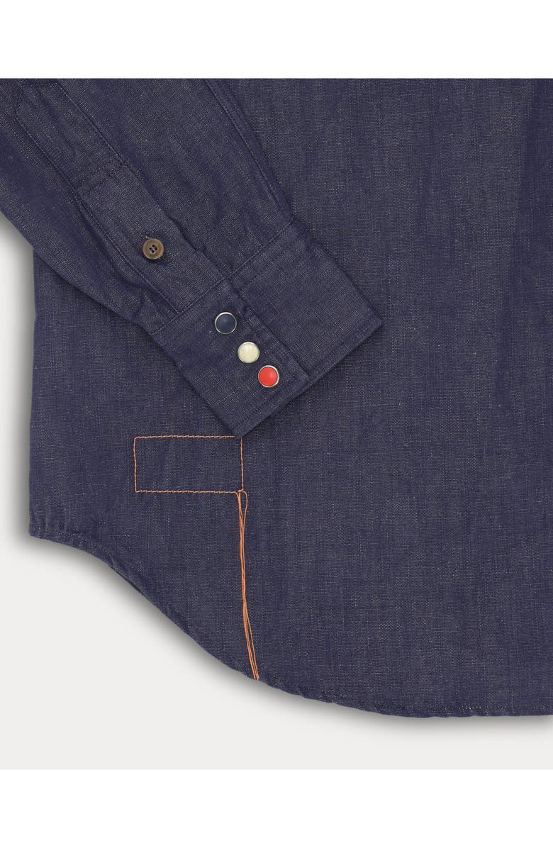 Fortela Smith Japanese chambray shirt, Alternate, color, Indigo