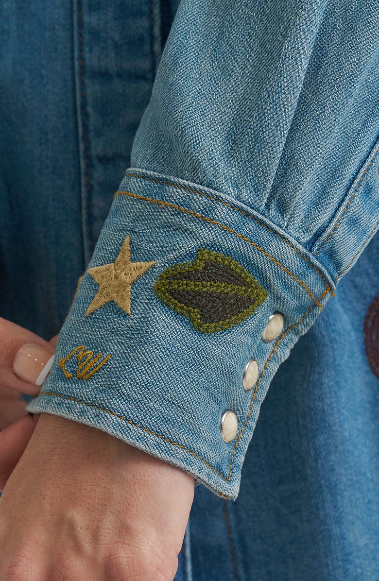Wrangler x Lainey Wilson Embroidered Denim Shirt, Alternate, color, Denim