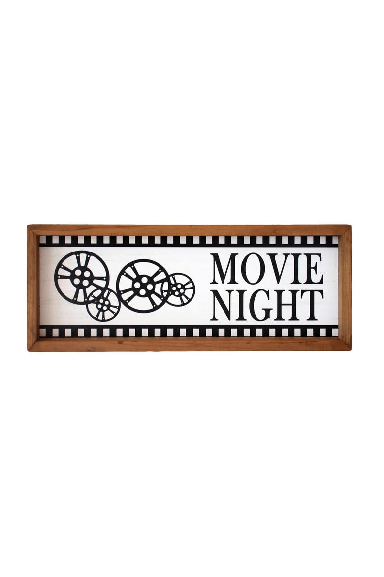 Movie Night Sign, Main, color, White