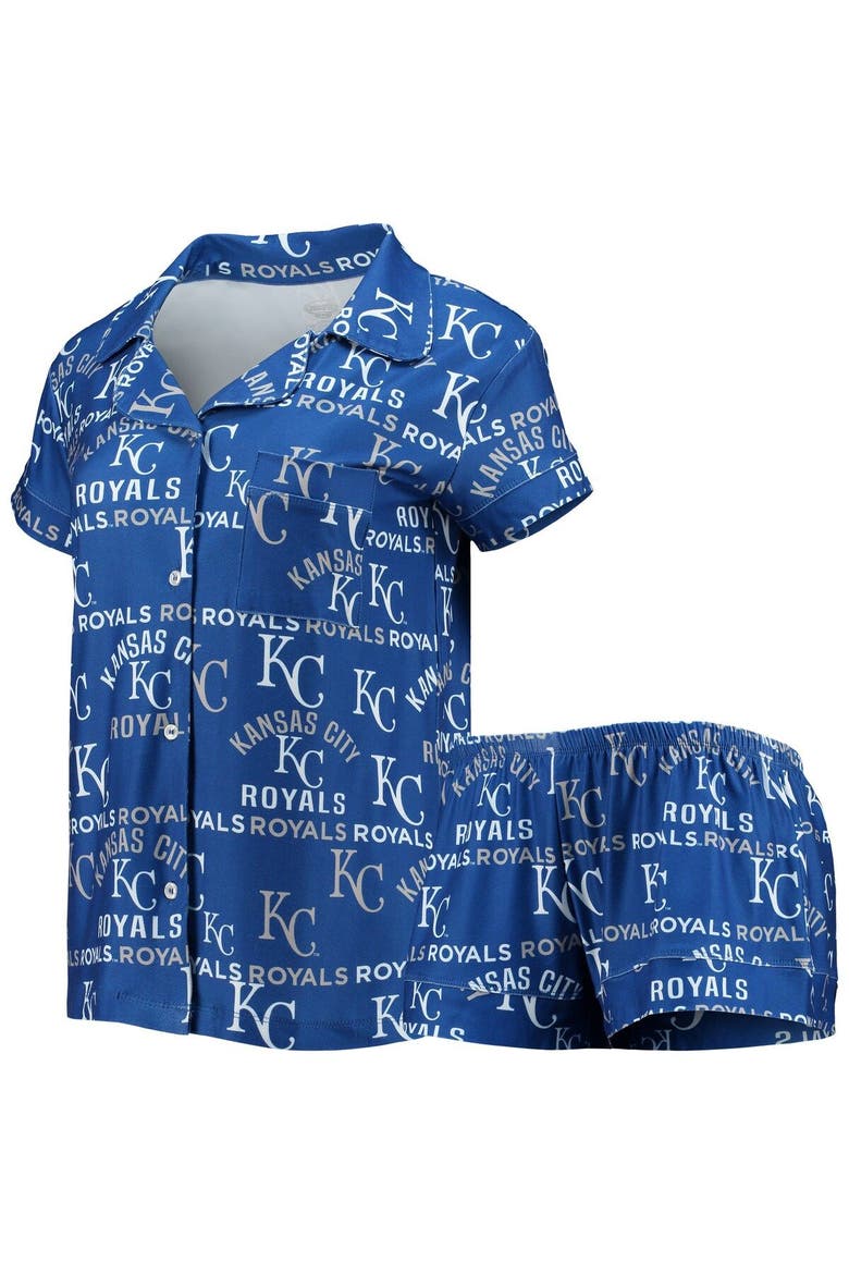Women's Concepts Sport Royal Kansas City Royals Flagship Allover Print Top & Shorts Sleep Set, Main, color, Royal
