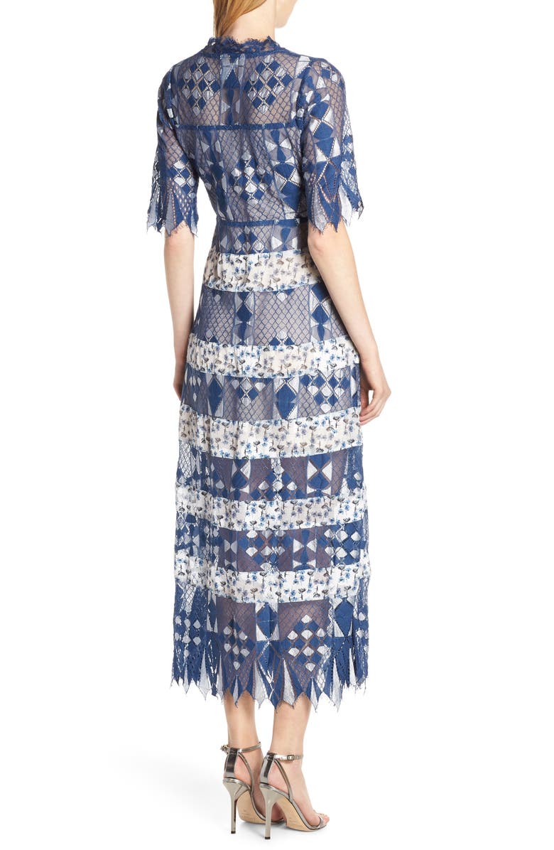 Foxiedox Muriel Mixed Media Dress, Alternate, color, 