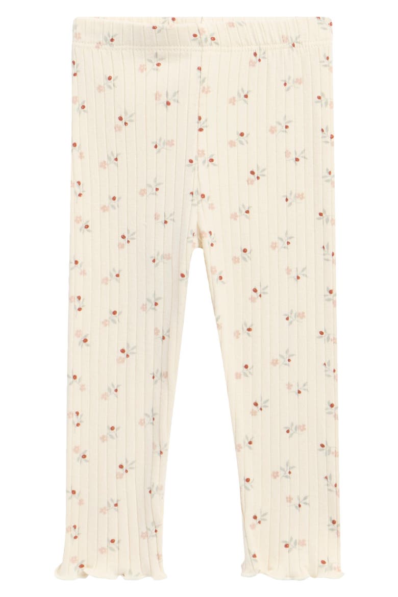 Kids' Ribbed Leggings, Main, color, NATURAL DITSY