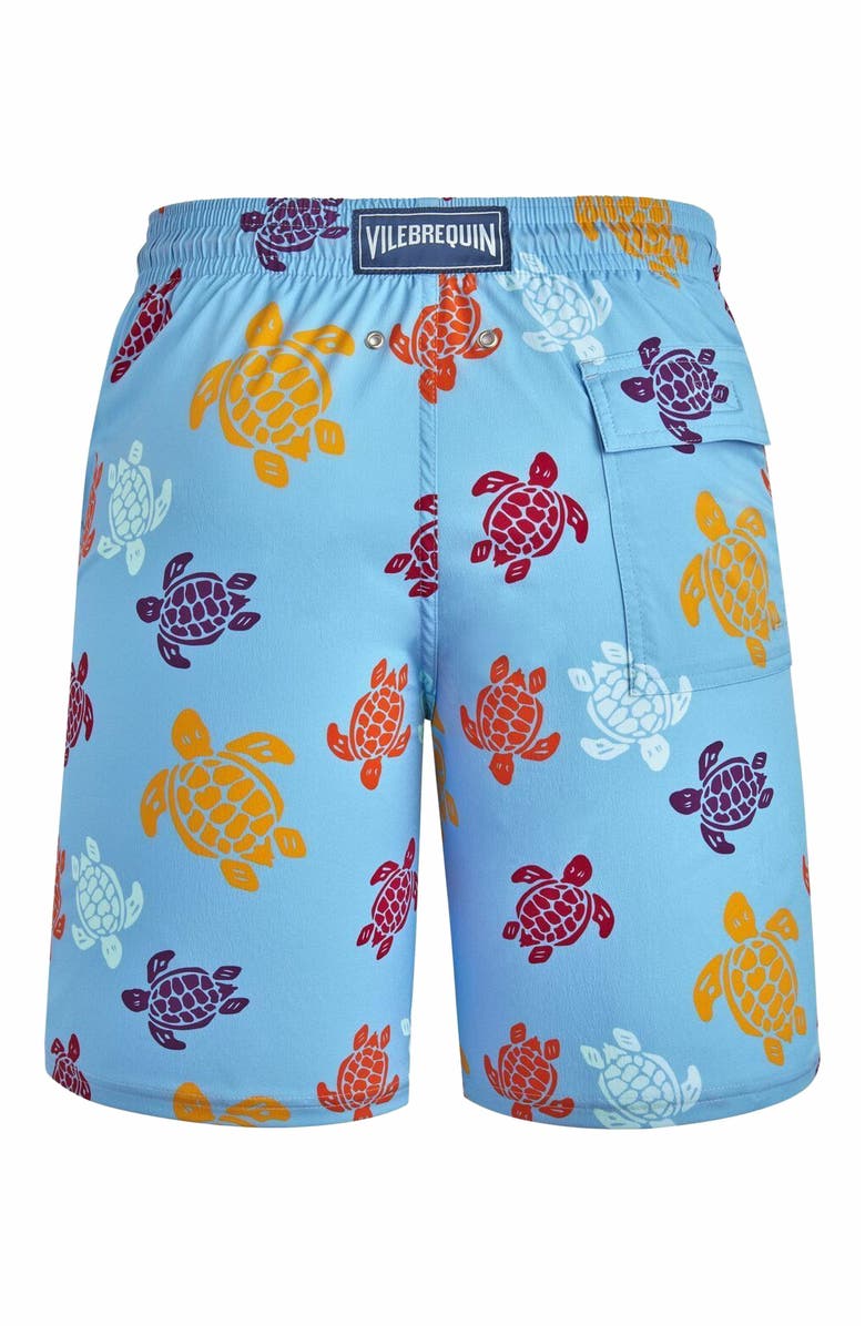 Vilebrequin Men's Tortues Multicolores Long Stretch Board Shorts, Alternate, color, 