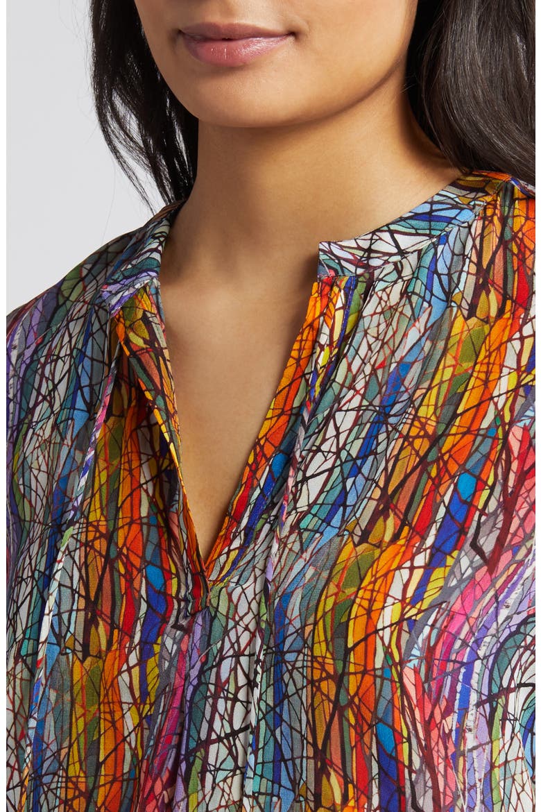 Tie Neck Top, Alternate, color, TANGLED WEB BLUE