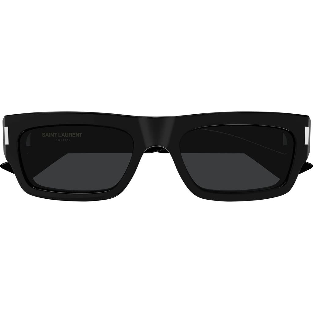 Saint Laurent 54mm Rectangular Sunglasses In Black