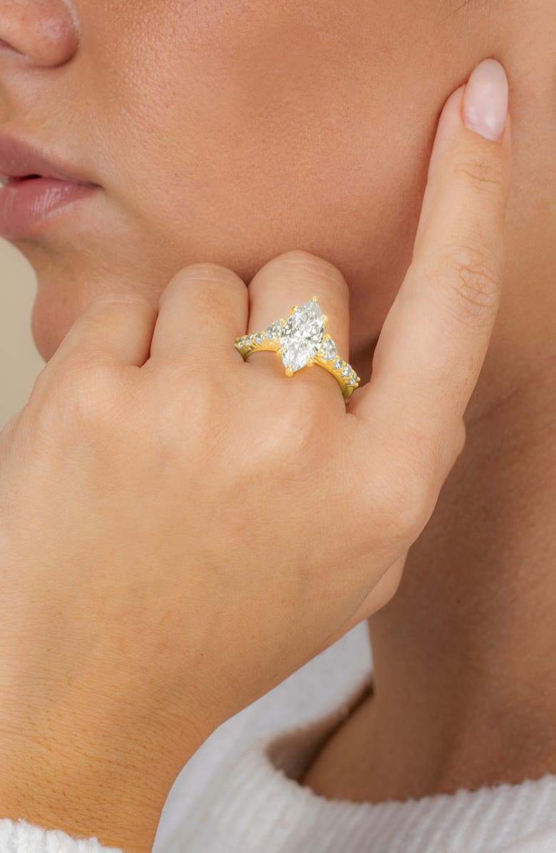 Sterling Forever Cubic Zirconia Ring, Alternate, color, Gold