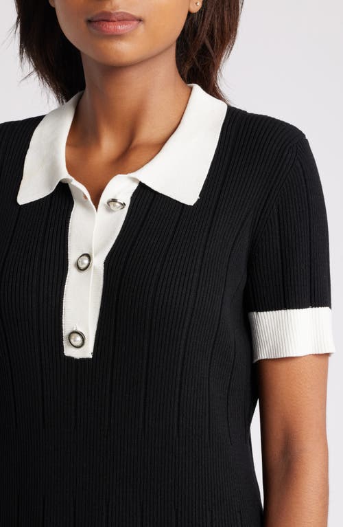JULIA JORDAN JULIA JORDAN CONTRAST TRIM SWEATER DRESS