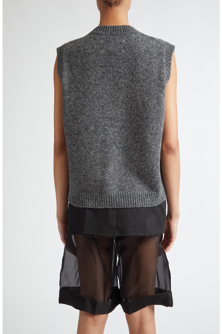 Marled Wool Sweater Vest, Alternate, color, DARK GREY