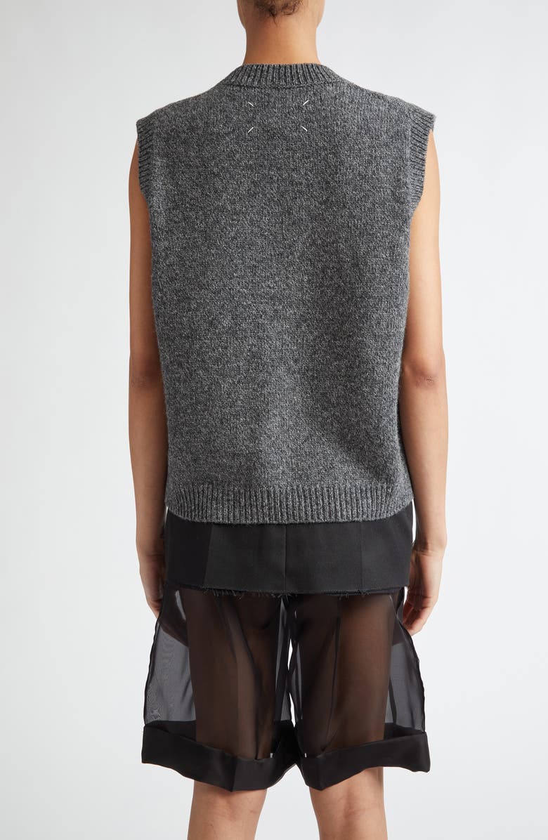 Maison Margiela Marled Wool Sweater Vest, Alternate, color, 