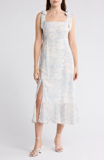 Trixie Textured Knot Strap Midi Dress