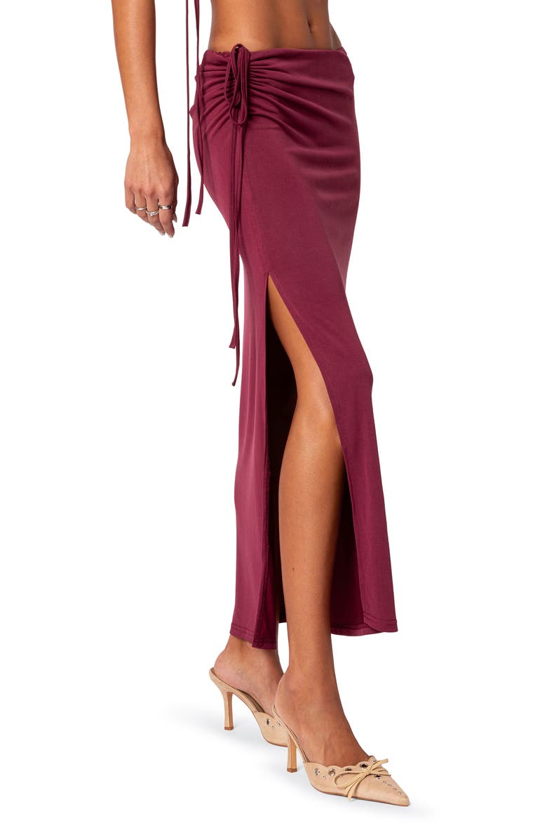 EDIKTED Frankie Drawstring Ruched Side Slit Skirt, Alternate, color, 