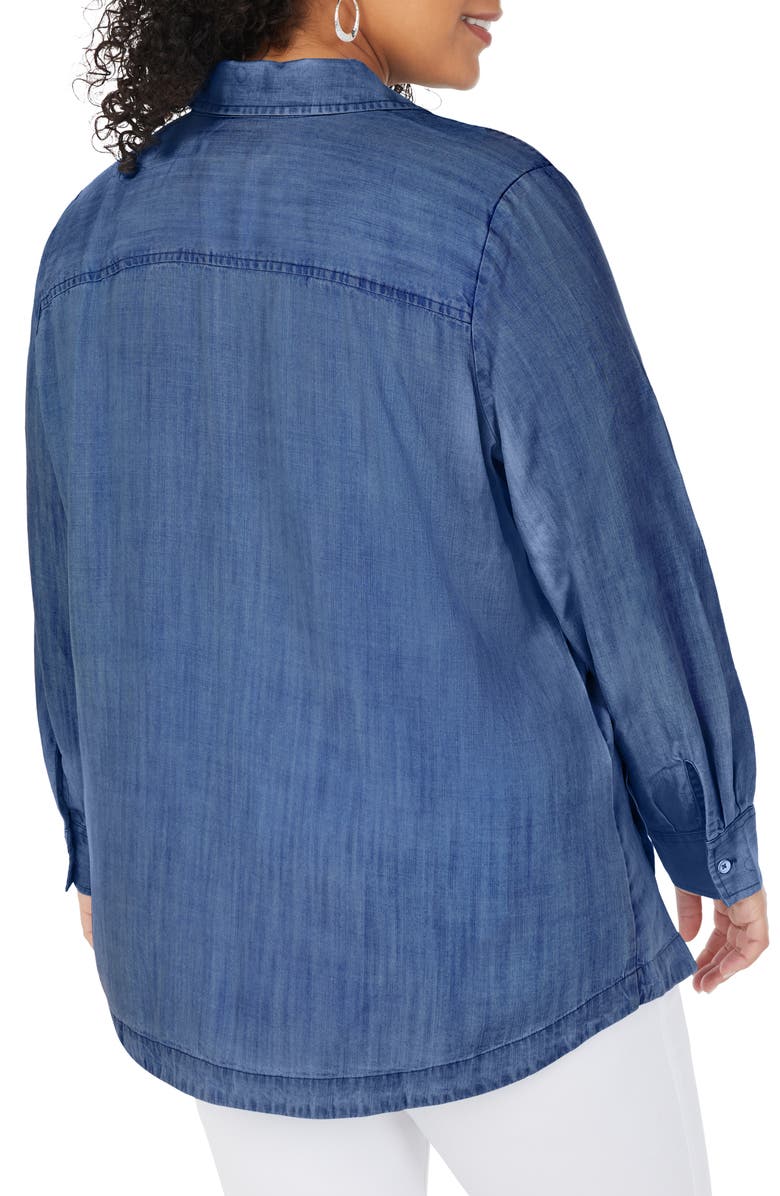 Foxcroft Cassie Chambray Blouse, Alternate, color,