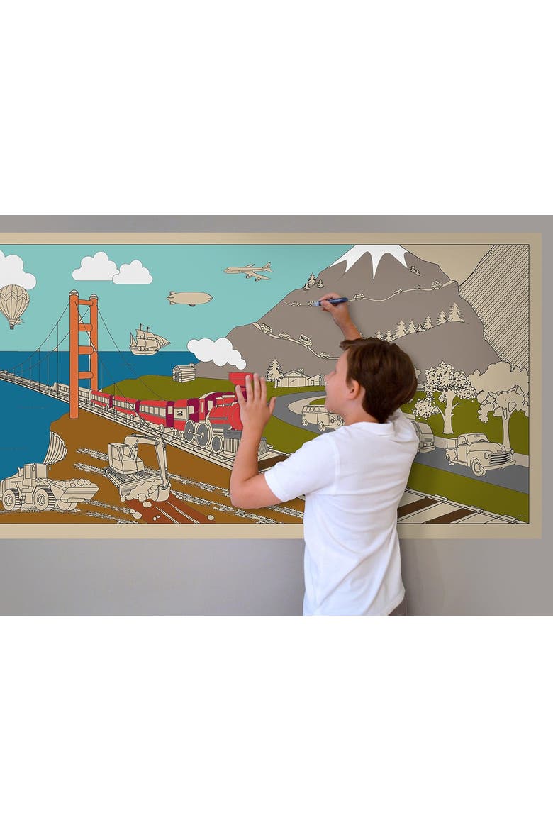 Giant Coloring Mural Birthday Parade, Alternate, color, Multicolored