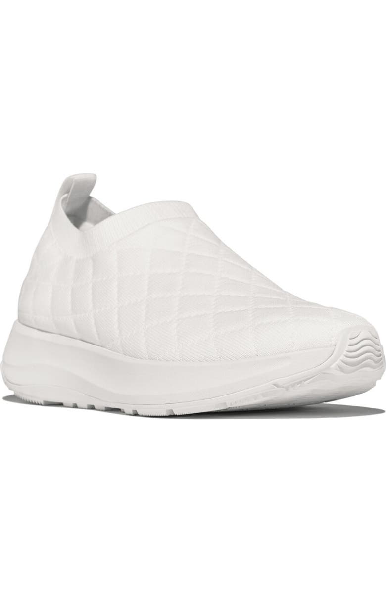 FitFlop F Mode Flow Quilted Knit, Main, color, Urban White