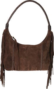Carlos Falchi Fringe Suede Hobo Bag