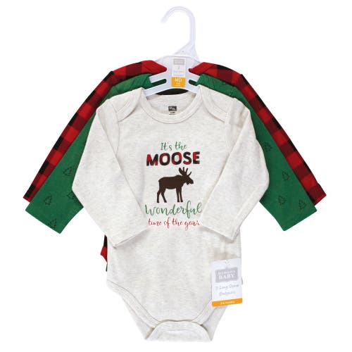 Hudson Baby Essential Long-sleeve Cotton Bodysuit Triple Set