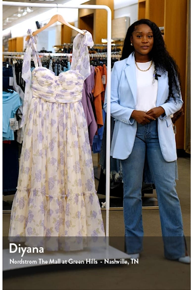 Floret Bow Strap Midi Sundress video