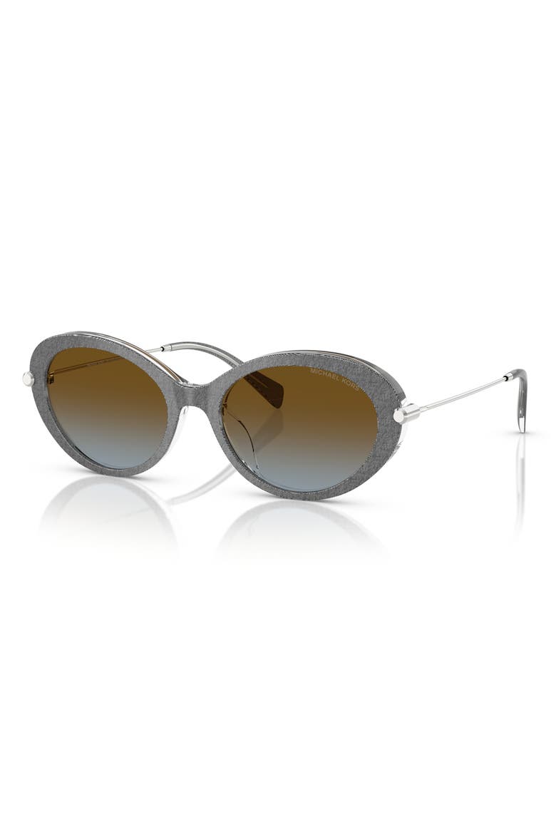 53mm Gradient Oval Sunglasses, Alternate, color, GREY DENIM / BROWN BLUE