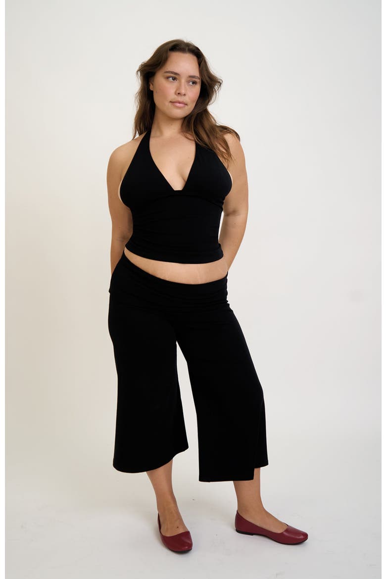 Cropped Gaucho, Alternate, color, Black