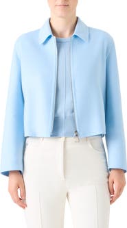 Akris Harmony Cropped Cashmere Zip Front Jacket