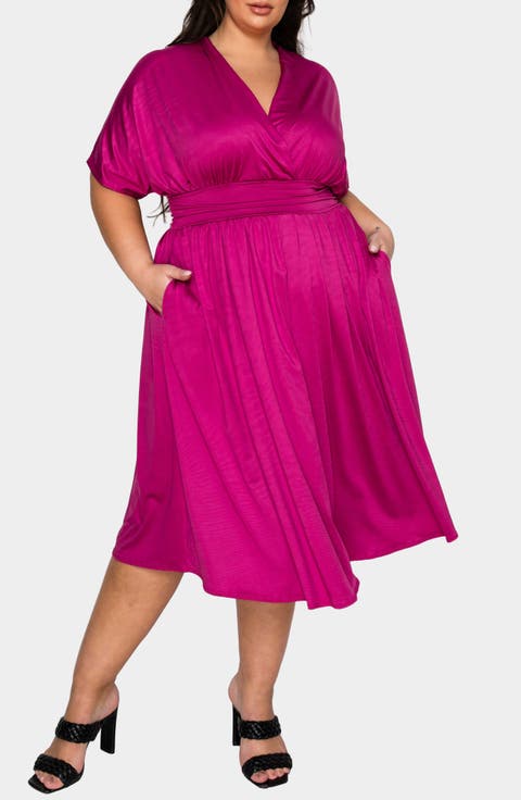 Cyra Empire Waist Midi Dress (Plus)