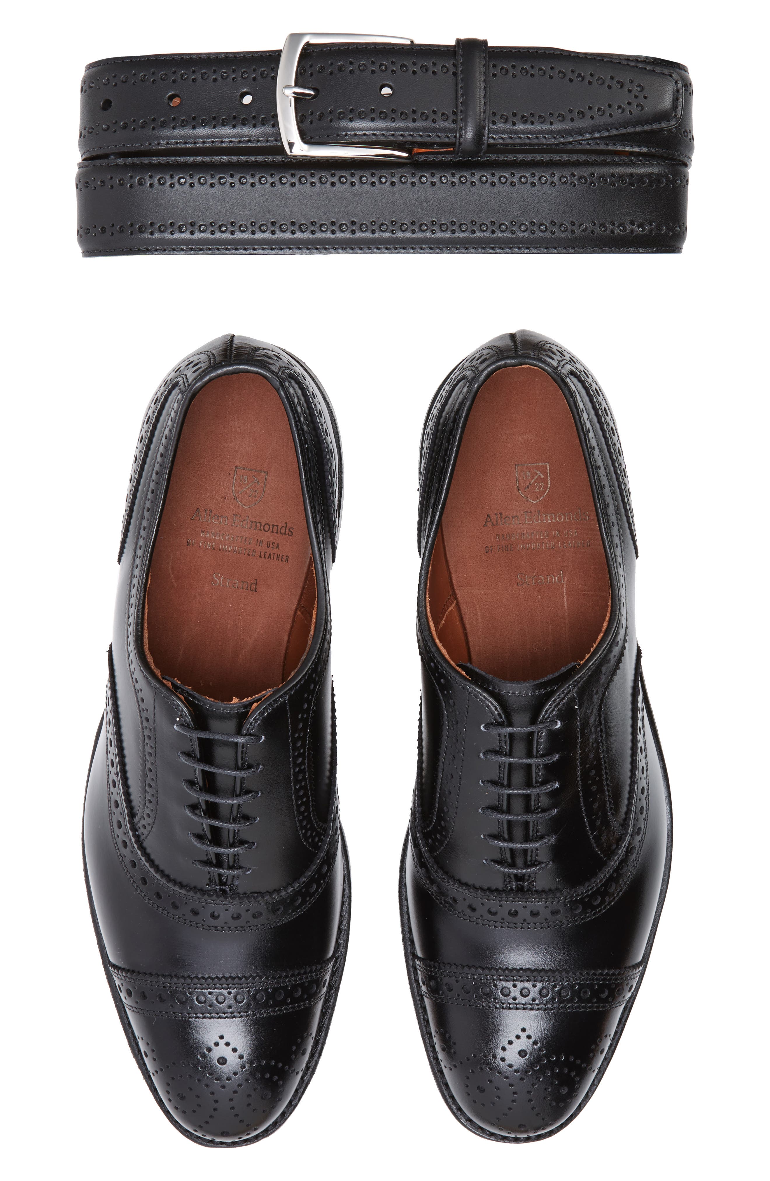 Strand Cap Toe Oxford, Alternate, color, BLACK LEATHER