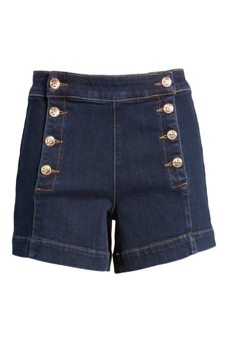 Sailor Denim Shorts, Alternate, color, DARK BLUE