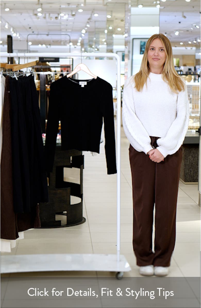 Ribbed Crewneck Cardigan, sales video thumbnail