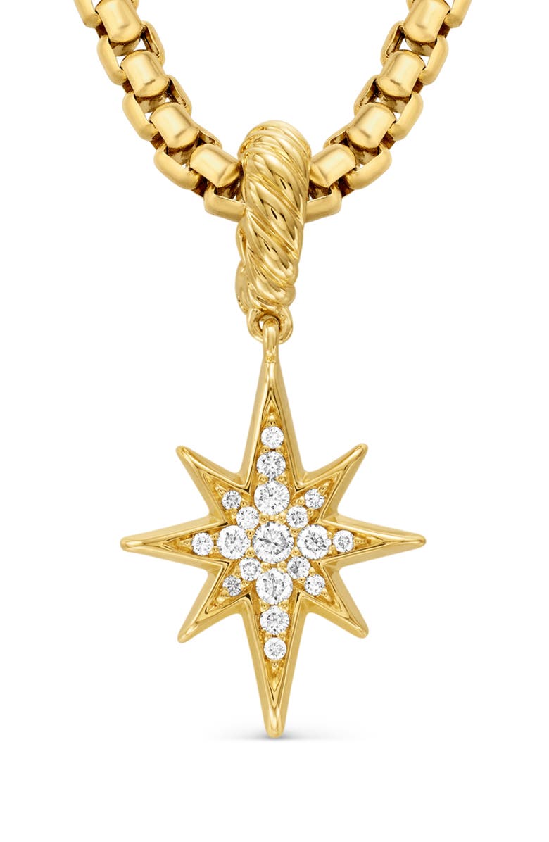 David Yurman North Star 18K Gold & Pavé Diamond Amulet, Alternate, color, Diamond/ Yellow Gold