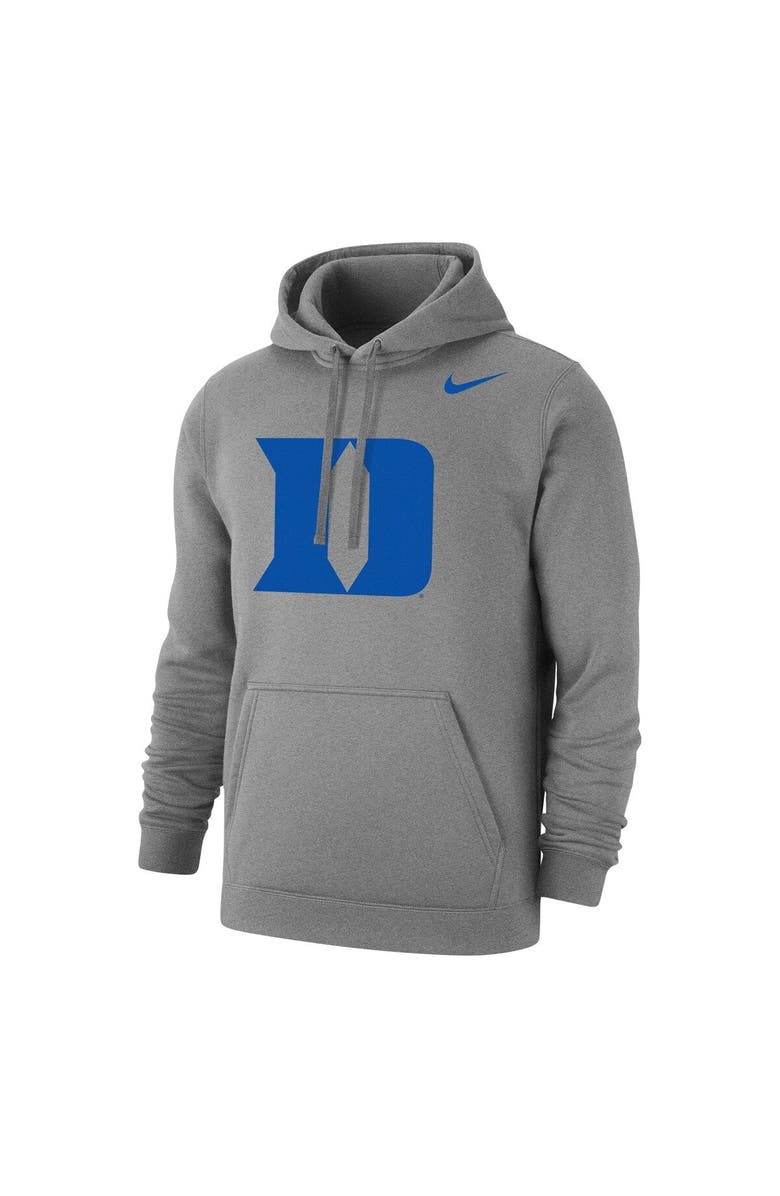 Nike Men's Nike Heather Gray Duke Blue Devils Logo Club Pullover Hoodie, Alternate, color, 