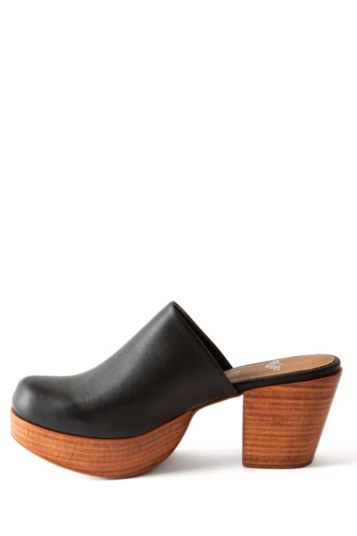 Fortress Ava Leather Clog Mule In Black