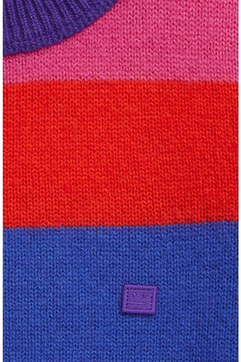 Studios Kids' Nimah Stripe Face Patch Wool Sweater, Alternate, color, PURPLE MULTI