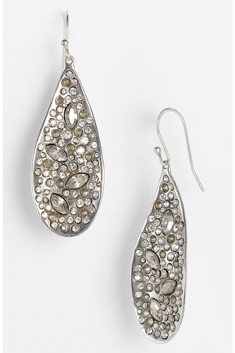 'Miss Havisham' Large Teardrop Earrings, Main, color, RHODIUM