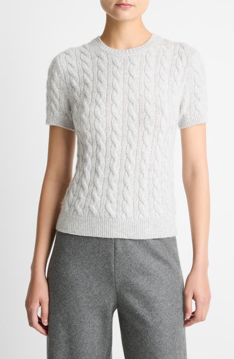 Cable Short Sleeve Sweater