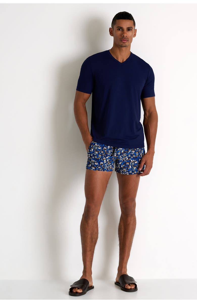 SHAN Short fit, stretch and quick dry swim trunks, Main, color, Print