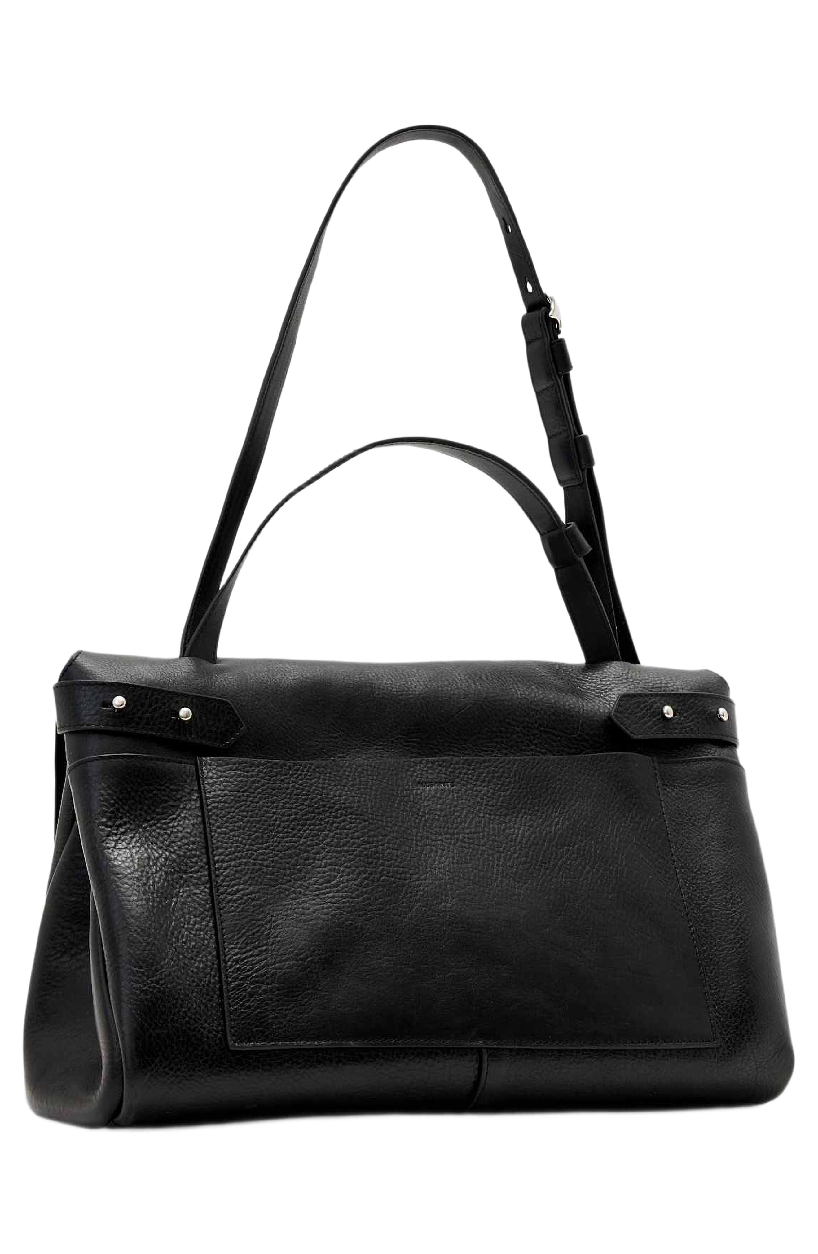 Joan Leather Satchel, Alternate, color, BLACK