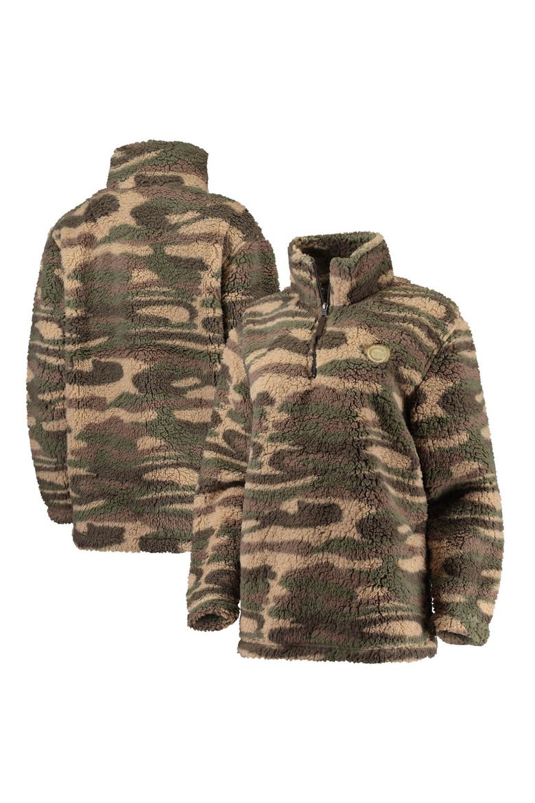 Women's G-III 4Her by Carl Banks Camo Chicago Cubs Sherpa Quarter-Zip Jacket, Main, color, Camo