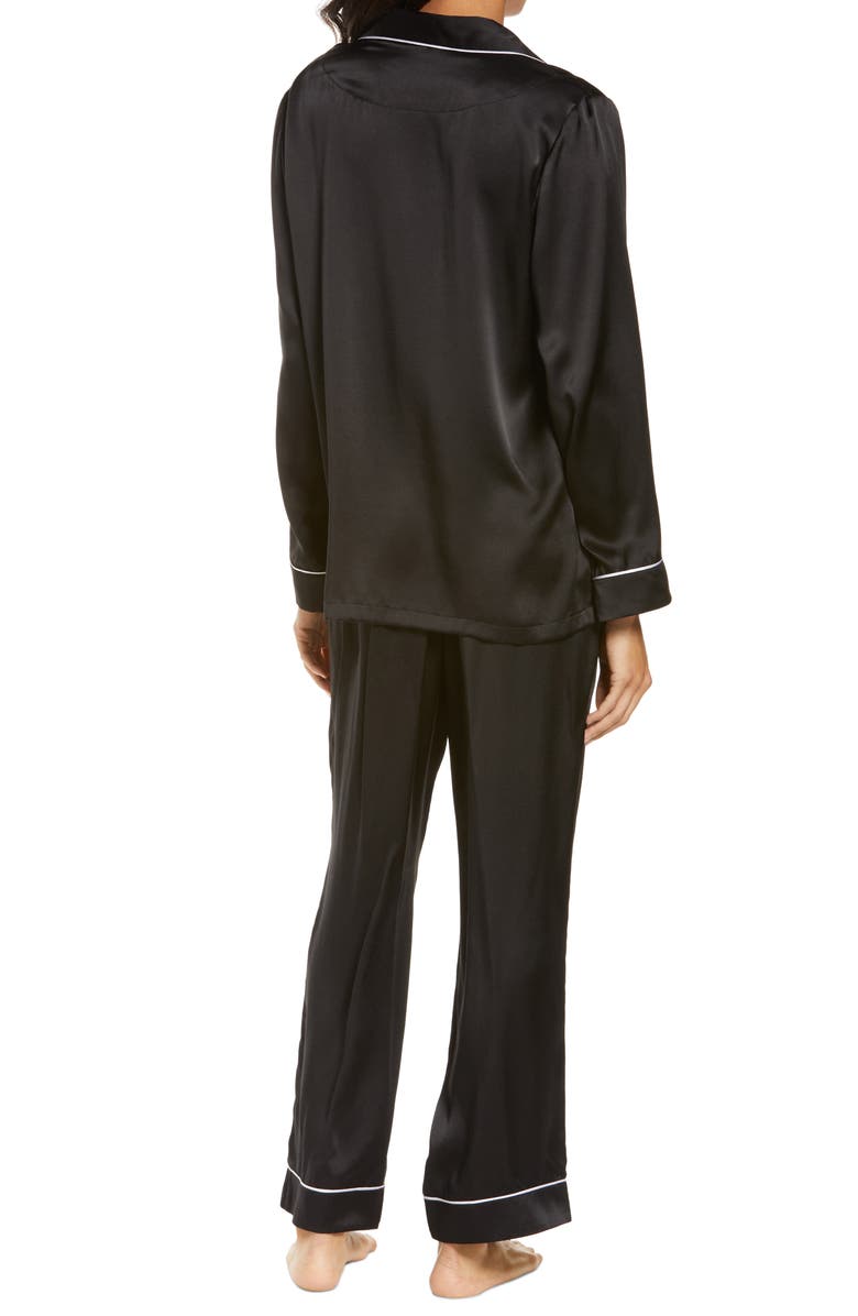 Papinelle Silk Pajamas, Alternate, color, Black