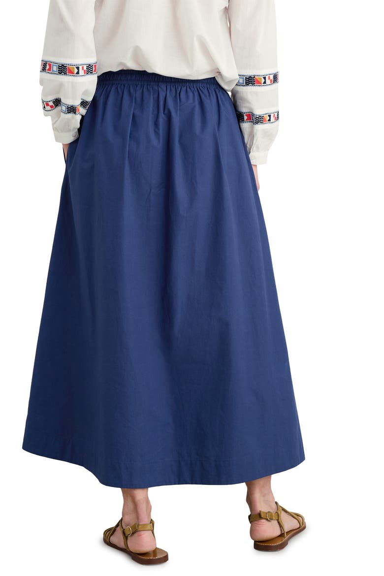 Organic Cotton Drawstring Maxi Skirt, Alternate, color, YACHT