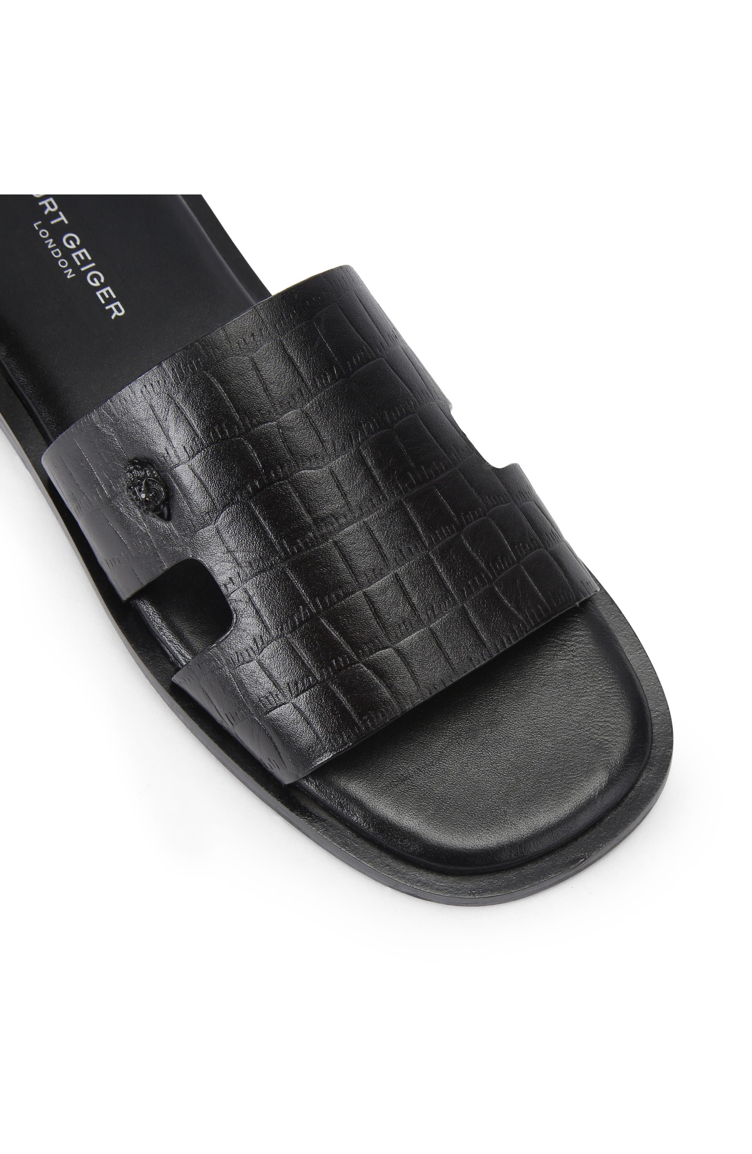 Kurt Geiger London Bond Cutout Slide Sandal, Alternate, color, Charcoal