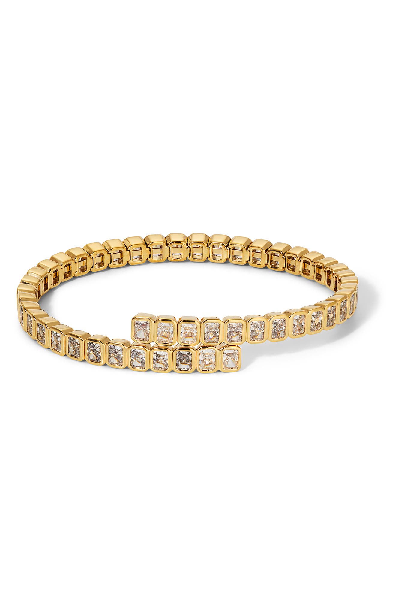 Nadri Dazzle 'Em Flexible Wrap Bracelet in Gold 