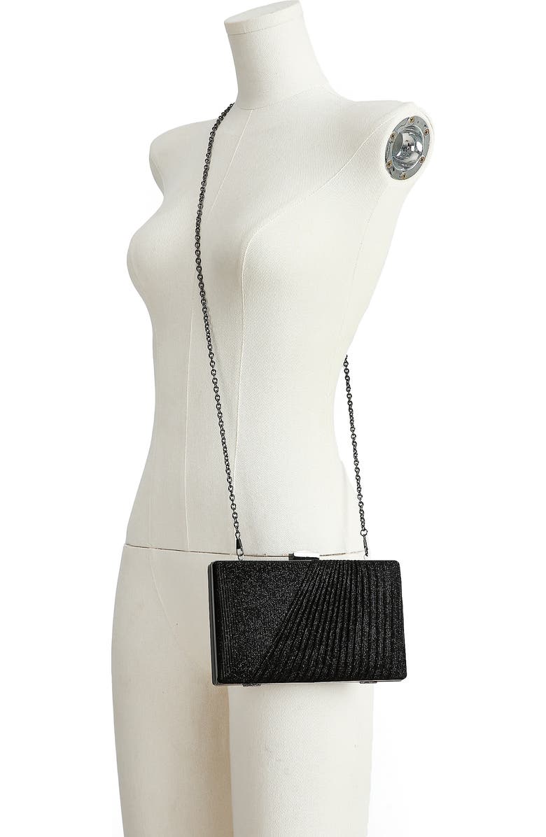 LADY COUTURE Suzie Glitter Clutch, Alternate, color, Black