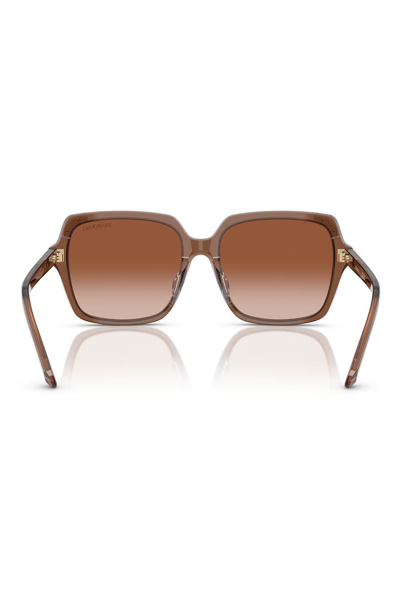 56mm Gradient Square Sunglasses, Alternate, color, TRANSPARENT BROWN