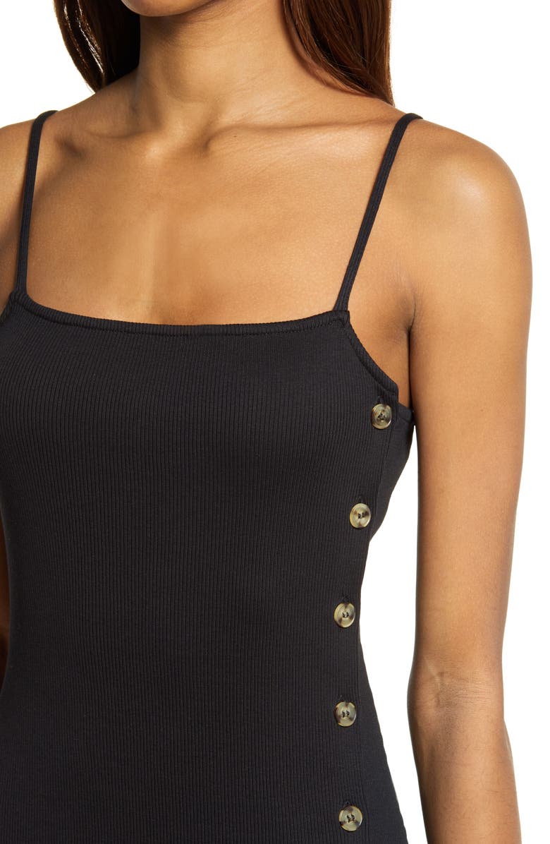 French Connection Tommy Button Detail Rib Sheath Dress, Alternate, color, 