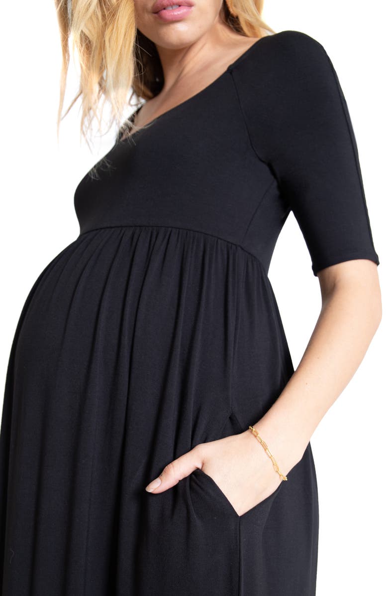 Ingrid & Isabel<sup>®</sup> Elbow Sleeve Maternity Maxi Dress, Alternate, color, 