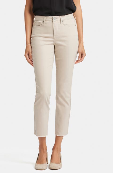 Sheri Frayed Hem Slim Jeans (Optic White)