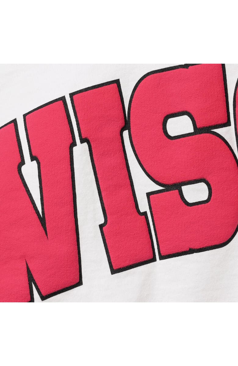 SPIRIT JERSEY Women's White Wisconsin Badgers Laurels Crop Long Sleeve T-Shirt, Alternate, color, 