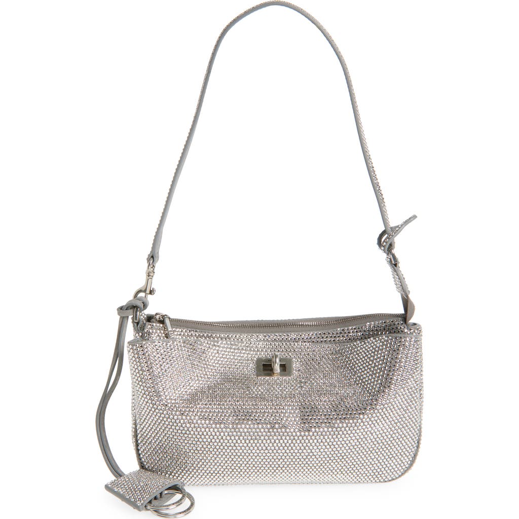 Balenciaga Mini Rodeo Crystal Embellished Leather Sling Pouchette In 1232 Smoke Grey