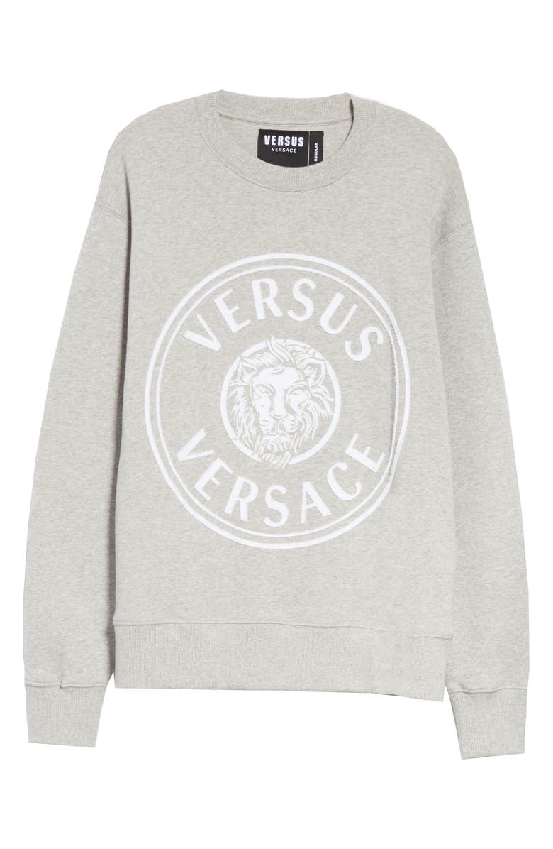 VERSUS Versace Appliqué Lion Logo Sweatshirt, Alternate, color, 