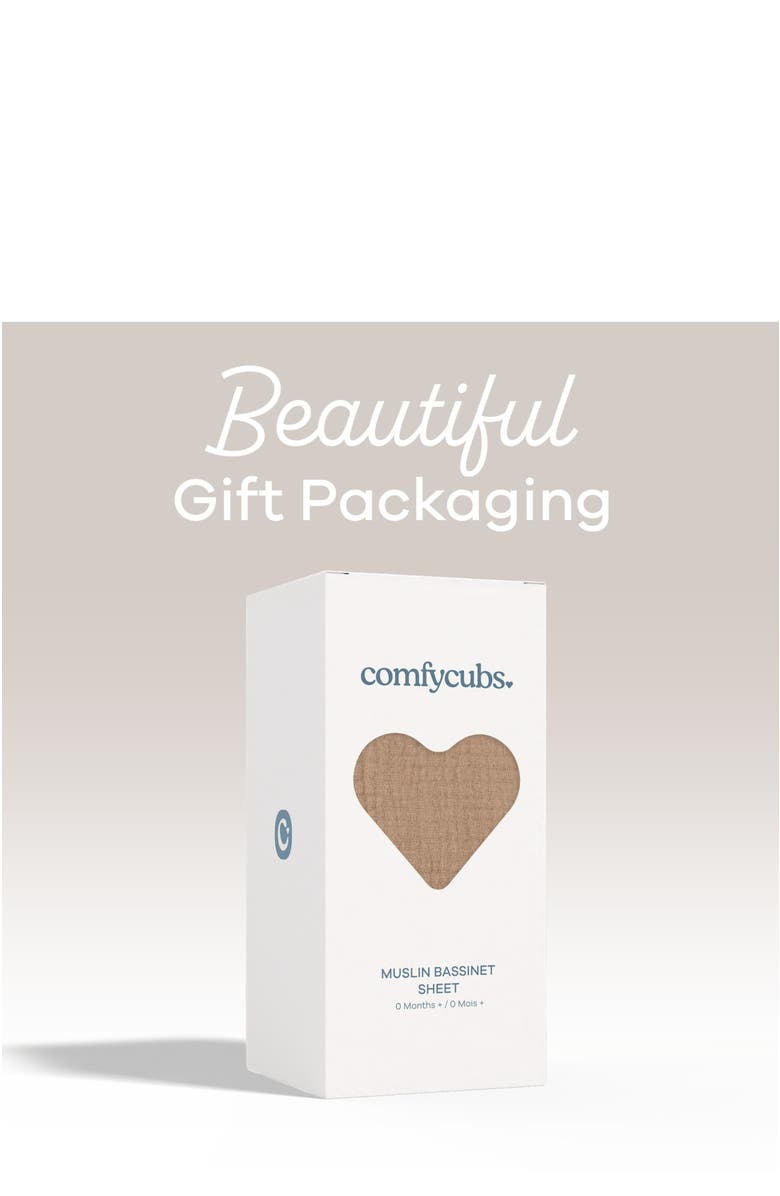 Comfy Cubs Muslin Fitted Bassinet Crib Sheet, Alternate, color, Cedar